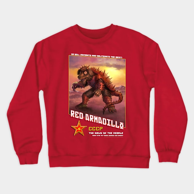 Red Armadillo Crewneck Sweatshirt by We Are 01Publishing